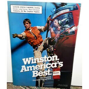 Winston Cigarettes 1986 Vintage Tobacco Advertising Print Ad Helicopter